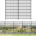 FOREHOGAR Metal Garden Fence 40in (H) x 23.3ft (L), 10 Panels + 11 Stakes Dog Fences Border Fence Animal Barrier, No Dig Garden Fencing for Yard Flower Bed Lawn Patio Outdoor, PIN402810 Black