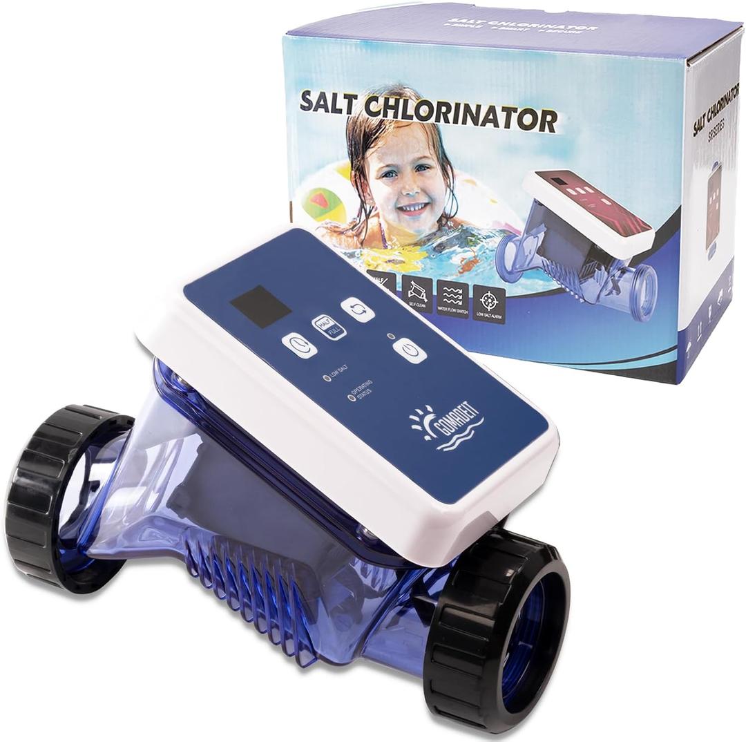 Salt Cell for Pool Salt Water Pool Chlorinator System Above-Ground Salt Chlorine Generator 12K Gallon w/Titanium Cell, LED Control Panel, Self-Cleaning