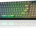 AULA F98 Pro V3 Wireless Mechanical Keyboard with Transparent Keycaps,Hot-swappable,Pre-lubed Linear Switches,Gasket Structure,RGB Backlit,TFT Screen,BT5.0/2.4G/USB-C Wired Computer Keyboard