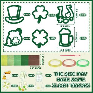 HABDJILTY 36PCS St Patrick's Day Crafts Kit,Paper Shamrock Suncatchers, Window Stained Glass Effect Art Supplies,St Patrick's DIY Kits for Holidays Party Home Classroom Crafts Creative Activities