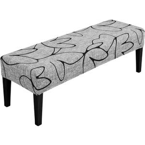 SPRINGRICO Stretch Dining Bench Cover, Removable Bench Slipcover Washable Bench Seat Protector Rectangle Bench Cover for Dining Room, Living Room, Bedroom, Kitchen (Lotus Gray)