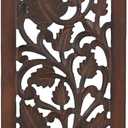 Deco 79 Wooden Floral Handmade Home Wall Decor Intricately Carved Acanthus Wall Sculpture, Wall Art 12" x 1" x 36", Brown