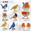 6 pcs Vivid Birds Decoration Metal Birds Fence Decorations Double-Sided Printed Birds Yard Decor Outdoor Bird Wall Decor Suitable for Bird 2D Sculptures Garden and Rustic Garden Decor