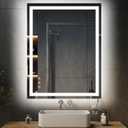 YOLEO 24x32 LED Bathroom Mirror, 32X24 Led Mirror for Bathroom with Front and Backlit, Lighted Bathroom Vanity Mirror for Wall, Anti-Fog, Dimmable, Memory Function, 3 Colors, Horizontal/Vertical