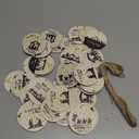 40 Pieces Nativity Scene Christmas Tree Ornament Wooden Nativity Scene Ornaments Wood Slice Nativity Decorations Christmas Wood Chips Xmas Round with 16 Yard Ropes for Xmas Tree Party Decoration