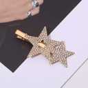 Crystal Star Hair Clip for Woman Paved Cz Star Hair Pins Gold Star Hair Barrettes Rhinestone Star Decorative Hairpin Sparkly Headwear Barrette Vintage Hair Accessories for Teen Girls Gifts (Style:C)