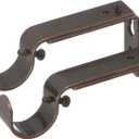 Ivilon Adjustable Brackets for Curtain Rods - for 1 or 1 1/8 Inch Rods. Set of 2 - Oil Rubbed Bronze