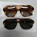 livho Trendy Polarized Square Aviator Sunglasses Women Men Square Eyewear Frame, Retro Sun Glasses for Women Men 2025 Shades, Color Brown Tortoise/Brown + Brown Tortoise/Green