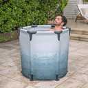 Bestway SaluSpa Glacial Dip Cold Plunge Recovery Ice Bath Pod 1-Person (35.5" x 31.5") | Round Cold Plunge Tub