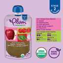 Plum Organics Stage 2 Organic Baby Food - Apple, Raspberry, Spinach, and Greek Yogurt - 3.5 oz Pouch (Pack of 4) - Organic Fruit and Vegetable Baby Food Pouch (EXP 10/03/25)