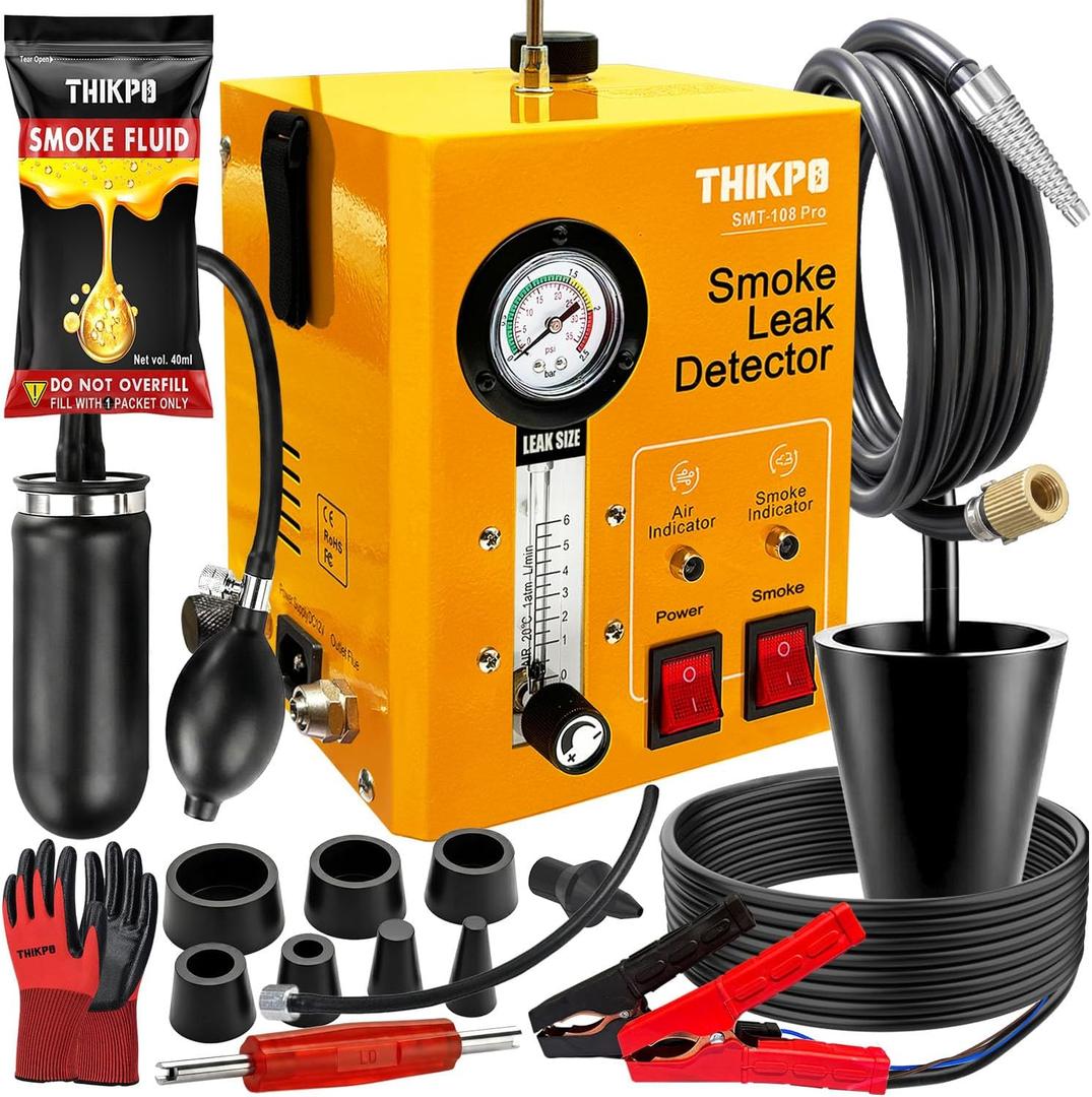 Smoke Machine Automotive with Built-in Air Compressor, Professional Smoke Leak Detector for Car, Diagnostic Leak Tester Tools for EVAP, Vacuum, Fuel and More Leak Testing
