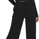 Darong Women's 2 Piece Outfits Lounge Sets 2026 Long Sleeve Tops Wide Leg Pants Casual Matching Set (Black, M)