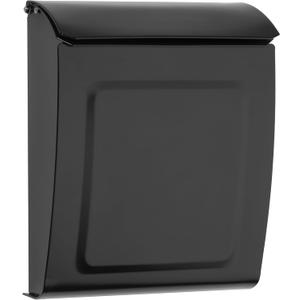 Architectural Mailboxes Aspen Locking, Vertical Wall-Mounted Mailbox for Outside, Modern Metal Galvanized Steel Small Mail Box with Lock and Key Drop Box, Black