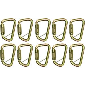 Fusion Climb Tacoma High Strength Auto-Lock Gold Steel Carabiner Clip 50kN for Heavy Duty, Construction, Roofing, Climbing, Camping, hammock UIAA