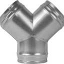 Vent Systems 5" Inch Metal Duct Connector  3-Way Y Fitting for Hose Splitter and Extractor Fan  Durable Galvanized Steel HVAC Adapter with Smooth Surface for Dryer, Exhaust, Ventilation Systems