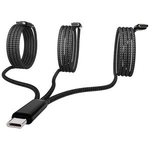 USB-C Charging Cable, 4 ft 3-in-1 USB C to USB-C+2 x IP Cable, Multi Charging for Phone 16/15 Pro/Pro Max, Samsung S24/S23/S22/S21, Google, Amazon, Andriod,Carplay