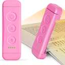 Glocusent USB Rechargeable Book Light, Portable Clip-on LED Reading Light, Reading Lights for Books in Bed with 3 Amber Colors & 5 Brightness Dimmable, Compact & Long Lasting, Perfect for Book Lovers, Pink