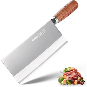Meat Cleaver 8 Inch Professional Chinese Cleaver Knife Chefs Knife Stainless Steel Sharp Vegetable Knife Non-stick Rosewood Handle for Homes Restaurants Caidao Gift Box