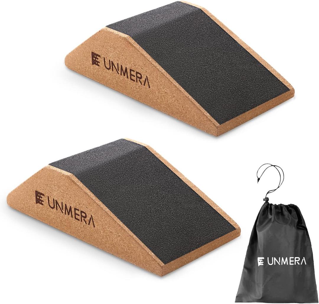 UNMERA Squat Wedge Block 2PCS Non Slip Professional Squat Ramp, Squat Platform for Heel Elevated Squats and Calf Raises, Slant Board Professional Squat Ramp for Weightlifting and Fitness