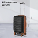 22×14×9 Airline Approved Carry On Expandable Luggage with Front Open Pocket, Spinner Wheels, ABS+PC Hardshell Small 20inch Suitcase