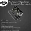 Gledewen Tailgate Door Handle, Compatible with Chevy Avalanche 1500 2500 Pickup 2002-2006, Exterior Rear Textured, | Replace# 19209650 15086873 GM1915115 Tail gate Outside Liftgate Latch Lock