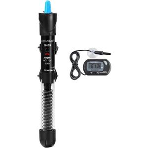AQUANEAT Aquarium Heater, 100W Fish Tank Heater, Adjustable Submersible Water Thermostat with Digital Thermometer