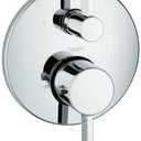Hansgrohe Ecostat Modern Thermostatic Shower Valve Trim with Temperature Control and Diverter in Chrome, 04231000