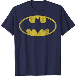 Batman Distressed Classic Logo Short Sleeve T-Shirt, XXL