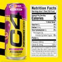 C4 Performance Energy Drink, Grape Popsicle, Zero Sugar Carbonated Preworkout Energy, 200mg Caffeine with Beta Alanine, 16 Fl Oz (12 Pack) | Carbonated, Pre Workout, Performance Drink, no Artificial Colors, no Dyes (EXP 03/01/27)