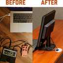 Signite 5 Pcs Plastic Desk Cable Grommet 2-1/2" Durable Desk Hole Cover for Wire Management, Desks Cord Grommet for Workstations, Tables, Countertops 60mm Hole Cover for Home & Office Use - (White)