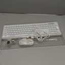 Wireless Keyboard and Mouse  RGB Backlit, Rechargeable & Light Up Letters, FullSize, Ergonomic Tilt Angle, Sleep Mode, 2.4GHz Quiet Keyboard Mouse for Mac, Windows, Laptop, PC, Trueque(White)