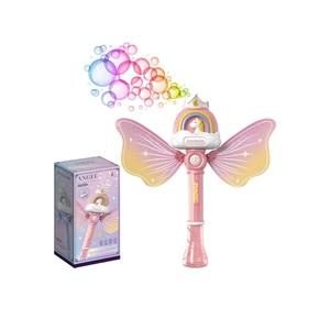 Automatic Bubble Machine for Kids Girls, 12 Holes Fairy Wand Blower with LED Lights - Bubble Gun Toy for Toddlers 3-8, Outdoor Party Favors,Includes Bubble Solution (Pink Horse)