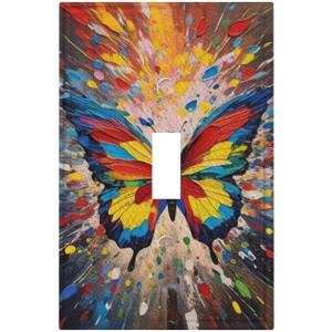Decorative Art Light Switch Covers,1 Gang Single Toggle Duplex Outlet,Wall Plate,Switchplate Electrical Faceplate,Butterfly