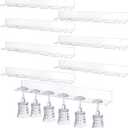 Barydat 8 Pcs Acrylic Champagne Wall Holder Clear Wine Glass Rack Wall Mounted Hanging Champagne Flute Display Stand for Home Bar Party Supplies (24")
