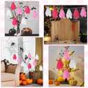 Tegeme 15 Pcs Pink Halloween Ghost Decor Pastel Hanging Ghosts Halloween Decor 4 Inch Pink Decoration Indoor Outdoor Hanging Tree Ornaments for Home Garden Holiday Party