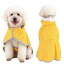 Dog Raincoat, Adjustable Dog Rain Jacket, Waterproof Dog Poncho, Clear Hooded Double Layer, Reflective Strip & Storage Pocket for Small Dogs (S)