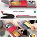 3 x TOPAUX for iPhone 16 Pro Wallet Case 5 Credit Card Holder Flip Cover Secure Back Pocket ID Slot Compartment Dual Layer Shockproof Bumper Anti-Scratch Protective Hard Shell for iPhone 16 Pro Red Black