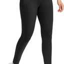 G Gradual Women's Fleece Lined Winter Leggings High Waisted Water Resistant Thermal Hiking Ski Pants for Women with Pockets (Black)