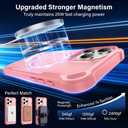 Designed for iPhone 16 Pro Case with Magnetic Stand [Military Drop Protection][Compatible with Magnet] Shockproof 16 Pro Phone Case with Ring Holder, Pink