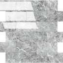 2026 New Upgrade Peel and Stick Backsplash Tile, Peel and Stick 11.34" X 11.57" Wall Tile for Kitchen, Bathroom, Fireplace, Laundry (Polished Gray, 20 Packs)