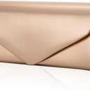 Larcenciel Envelope Clutch Purse for Women, Vegan Leather Evening Bag with Chain Strap, Wedding Cocktail Party Formal Handbag