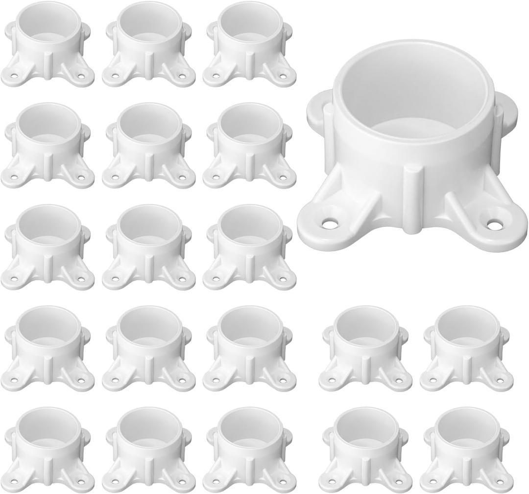 12 Packs 2" PVC Flange, Table Screw Caps PVC Pipe Fittings for DIY Rod Holder Projects, Making Storage Shelves, Support Feet