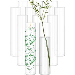 12 Pack Glass Cylinder Vases 16 Inch Tall Clear Flower Vase for Centerpieces, Hurricane Floating Candle Holder Wedding Decorations, Floral Vase Bulk for Table Shelf Party Home Deco (16 x 3.35 Inch)