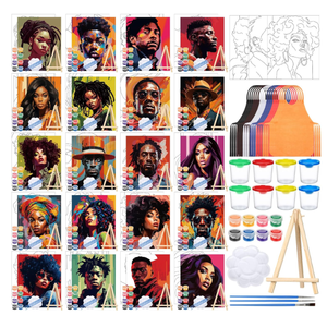 Sherr 140 Pcs 20 Set Pre Drawn Canvas Kit for Painting Craft Sip and Paint Kit for Adults Pre Printed Canvas Painting Favor for Virtual DIY Birthday Gifts Adult's Date Party(Elegant Lady)