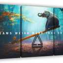 Yetaryy Motivational Poster Inspirational Wall Art 3 Pieces Canvas Painting Lion Artwork for Living Room Office Modern Home Decor Prints Pictures Wall Decor Framed Ready to Hang [36''Wx 16''H]