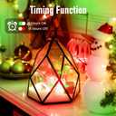 Minetom Fairy Lights Battery Operated, 5 Pack 7 FT 20 LED String Lights with Timer, Waterproof Silver Wire Christmas Fairy Light for Bedroom Party Decorations, Red and Green