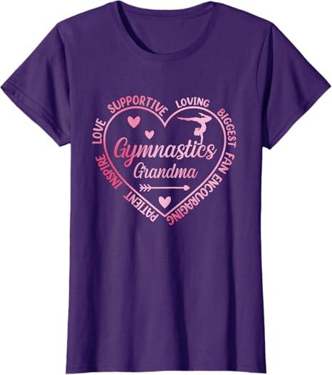 Gymnastics Grandma Heart Gymnast Grandma Matching Family T-Shirt M