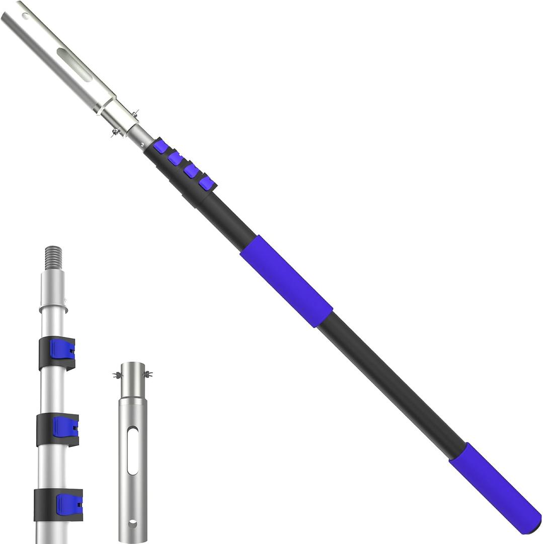 Swimming Pool Pole, Upgraded 16FT Professional Telescopic Extendable Pool Pole Aluminium Heavy Duty, Adjustable Length 4 to 16 Feet, Universal Pole for Skimmer Nets, Brushes and Vacuum Heads