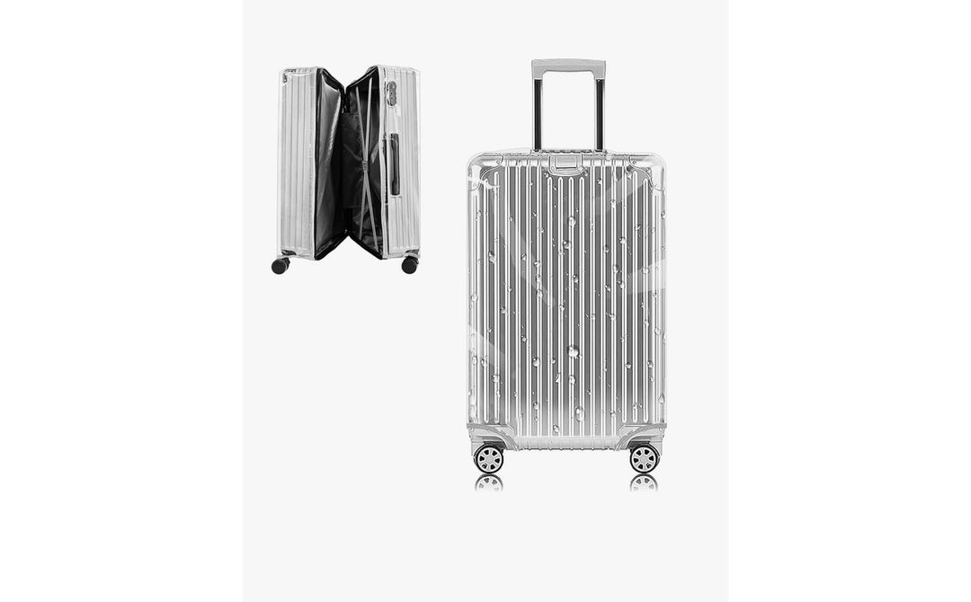 Yotako Upgraded Zippered Clear PVC Suitcase Cover, 24 Inch Luggage Covers for Suitcase Luggage Protector Cover 24''