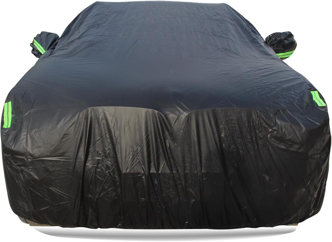BOSEA SUV Car Cover Waterproof All Weather Black Super Durable Material Windproof Outdoor Winter Full Car Cover for Automobiles, Up to SUV 191in